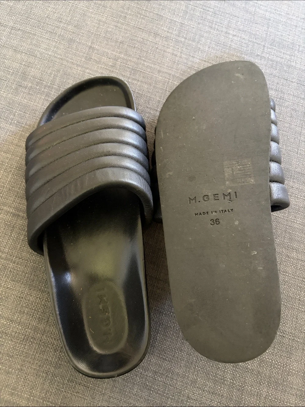 M. Gemi  Black Slide Sandals sz 36